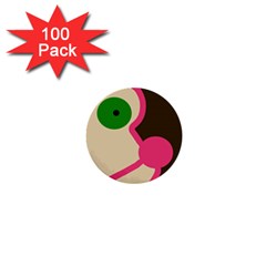 Dog Face 1  Mini Buttons (100 Pack) 