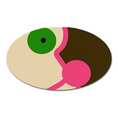 Dog Face Oval Magnet