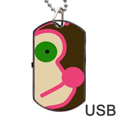 Dog Face Dog Tag Usb Flash (two Sides)  by Valentinaart