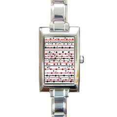 Dots And Lines Rectangle Italian Charm Watch