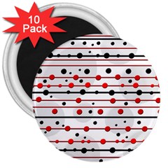 Dots And Lines 3  Magnets (10 Pack) 