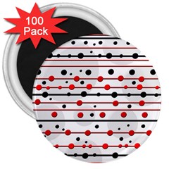 Dots And Lines 3  Magnets (100 Pack)