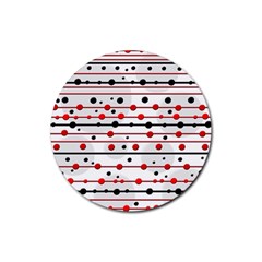 Dots And Lines Rubber Round Coaster (4 Pack) 