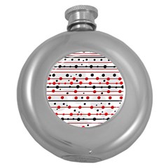 Dots And Lines Round Hip Flask (5 Oz) by Valentinaart