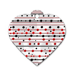 Dots And Lines Dog Tag Heart (one Side) by Valentinaart