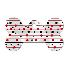 Dots And Lines Dog Tag Bone (one Side)