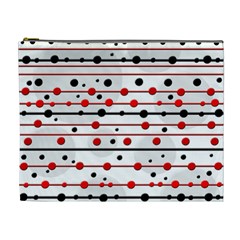 Dots And Lines Cosmetic Bag (xl) by Valentinaart