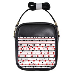 Dots And Lines Girls Sling Bags by Valentinaart