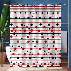 Dots And Lines Shower Curtain 60  X 72  (medium)  by Valentinaart