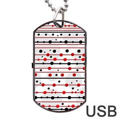 Dots And Lines Dog Tag Usb Flash (one Side) by Valentinaart