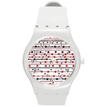 Dots and lines Round Plastic Sport Watch (M) Front