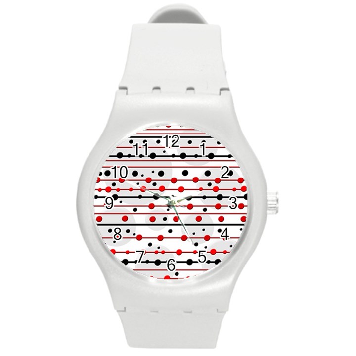 Dots and lines Round Plastic Sport Watch (M)