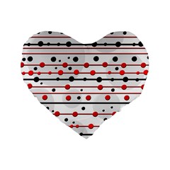 Dots And Lines Standard 16  Premium Heart Shape Cushions