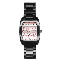 Dots And Lines Stainless Steel Barrel Watch