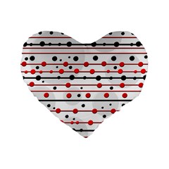 Dots And Lines Standard 16  Premium Flano Heart Shape Cushions by Valentinaart