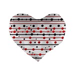 Dots and lines Standard 16  Premium Flano Heart Shape Cushions Front