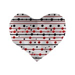 Dots and lines Standard 16  Premium Flano Heart Shape Cushions Back