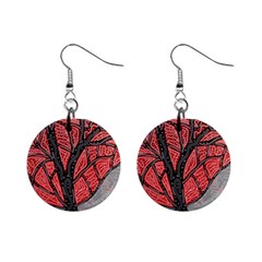 Decorative Tree 1 Mini Button Earrings