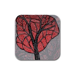 Decorative Tree 1 Rubber Square Coaster (4 Pack) 