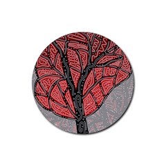 Decorative Tree 1 Rubber Coaster (round) 