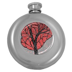 Decorative Tree 1 Round Hip Flask (5 Oz) by Valentinaart