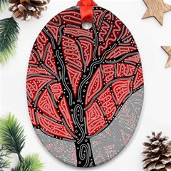 Decorative Tree 1 Oval Ornament (two Sides)