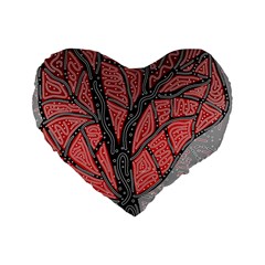 Decorative Tree 1 Standard 16  Premium Flano Heart Shape Cushions