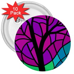 Decorative Tree 2 3  Buttons (10 Pack)  by Valentinaart