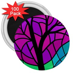 Decorative Tree 2 3  Magnets (100 Pack) by Valentinaart