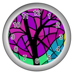 Decorative Tree 2 Wall Clocks (silver) 