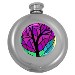 Decorative Tree 2 Round Hip Flask (5 Oz)