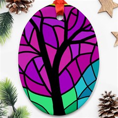 Decorative Tree 2 Oval Ornament (two Sides)