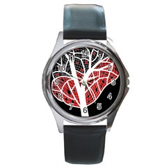 Decorative tree 3 Round Metal Watch