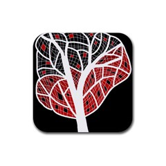 Decorative Tree 3 Rubber Coaster (square) 