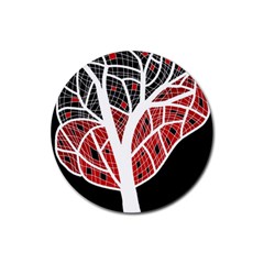 Decorative Tree 3 Rubber Coaster (round) 