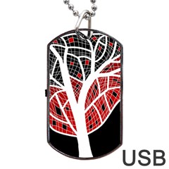 Decorative Tree 3 Dog Tag Usb Flash (two Sides)  by Valentinaart