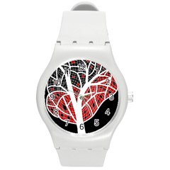 Decorative tree 3 Round Plastic Sport Watch (M)