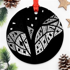 Black And White Tree Ornament (round)  by Valentinaart