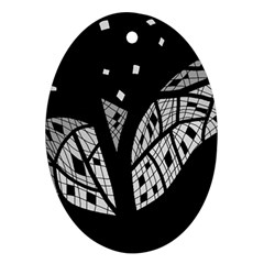 Black And White Tree Ornament (oval) 