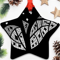 Black And White Tree Ornament (star)  by Valentinaart