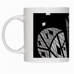 Black And White Tree White Mugs by Valentinaart