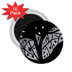 Black And White Tree 2 25  Magnets (10 Pack)  by Valentinaart