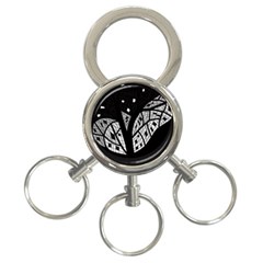 Black And White Tree 3-ring Key Chains