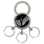 Black and white tree 3-Ring Key Chains Front