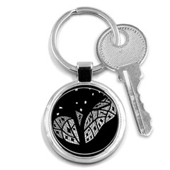 Black And White Tree Key Chains (round) 