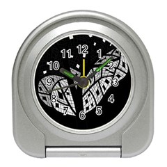 Black And White Tree Travel Alarm Clocks