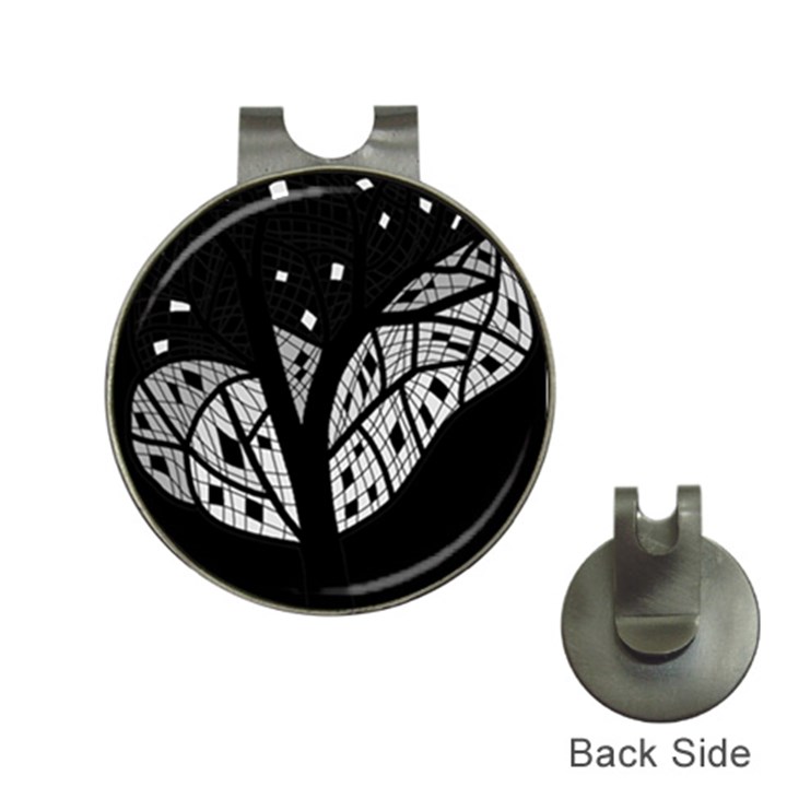 Black and white tree Hat Clips with Golf Markers