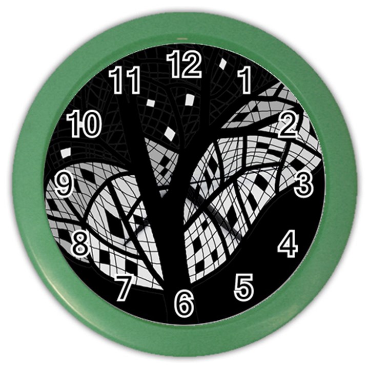 Black and white tree Color Wall Clocks