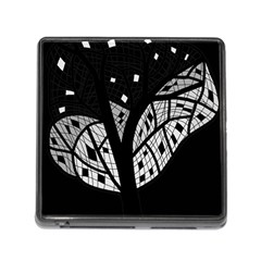 Black And White Tree Memory Card Reader (square) by Valentinaart