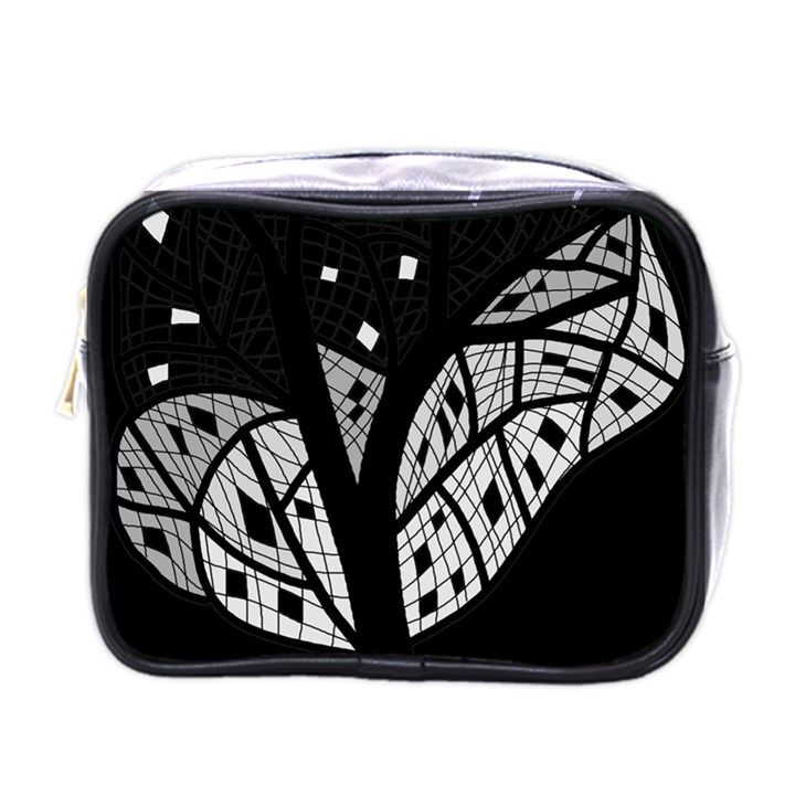 Black and white tree Mini Toiletries Bags